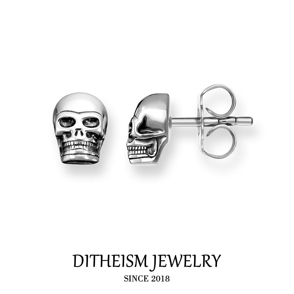 Skull Pave Stud Earrings, 2019 New Cubic Zirconia Fashion