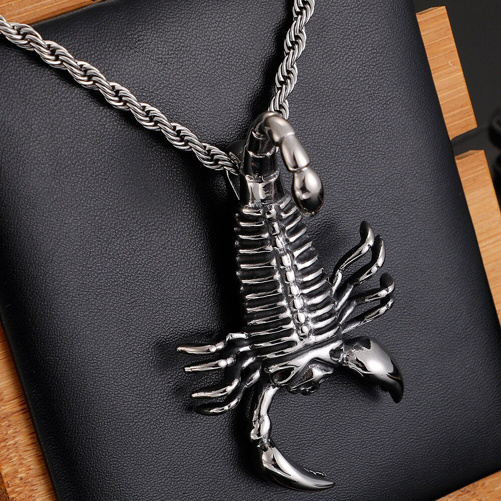 Hiphop Stainless Steel Scorpion Pendants Necklaces