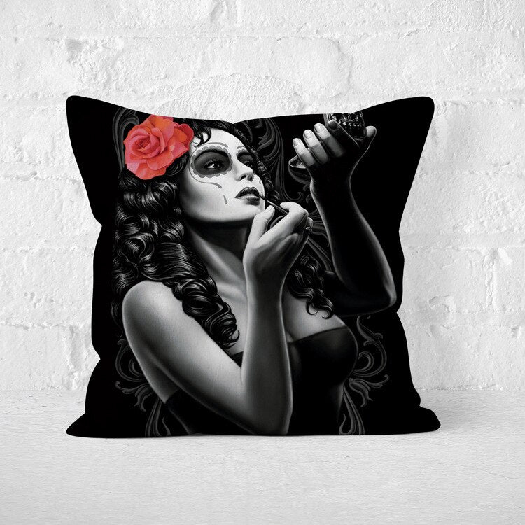 Halloween Decoration Skull Women Cushion Cover Halloween Decoration Pillow Cases