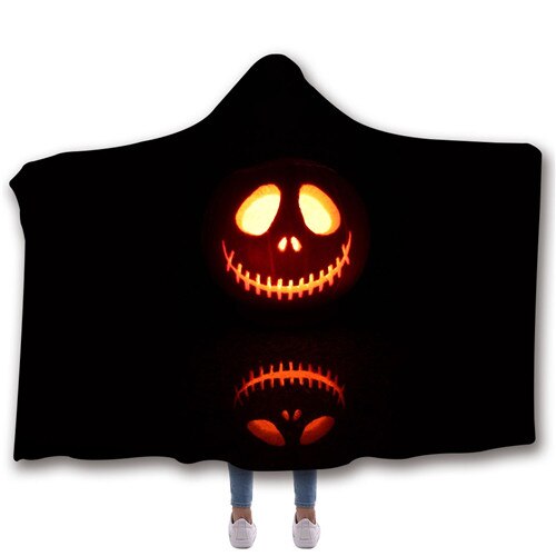 The Nightmare Before Christmas Jack Skull Printed Hooded Wearable Blanket