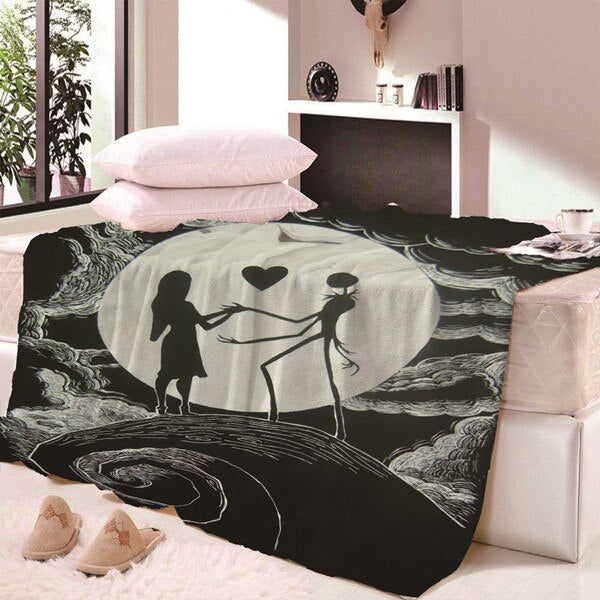 Super Soft Thin Skull Love Rectangle Blanket for Bed BeachTowel
