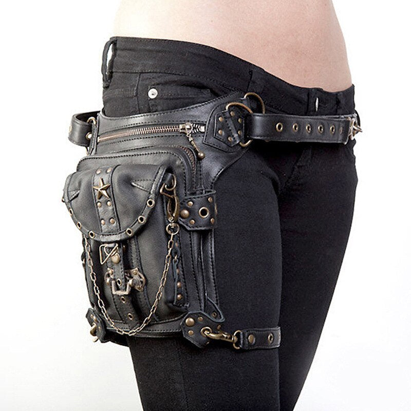 Lady Pockets Skulls Messenger Bag Punk Mujer Femme Women