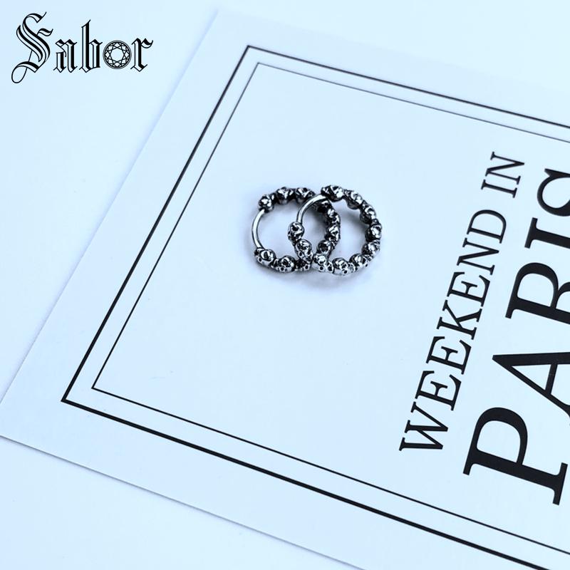 Hoop Earrings Skull silver color Punk Gift For Wome Men High Quality Earring