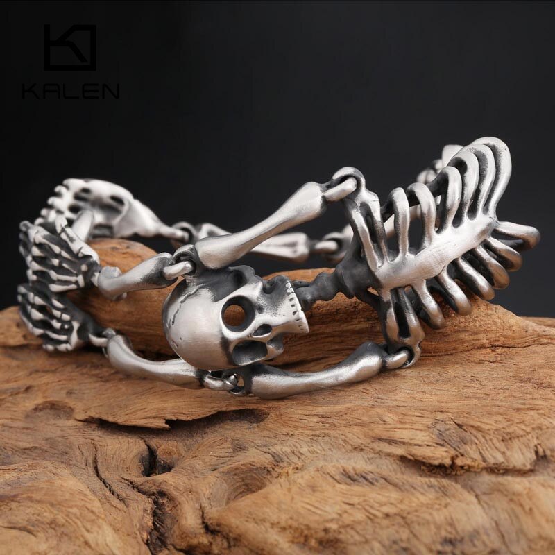 Punk Rock Gothic Stainless Steel Skull Body Bracelet