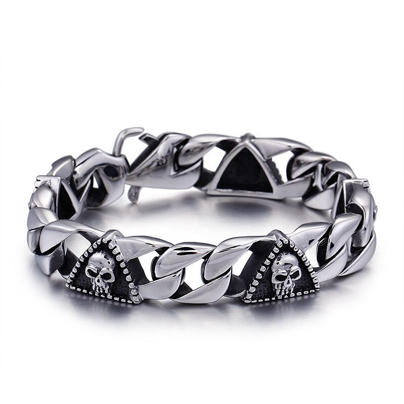 Pharaoh skull classic men trend titanium steel bracelet