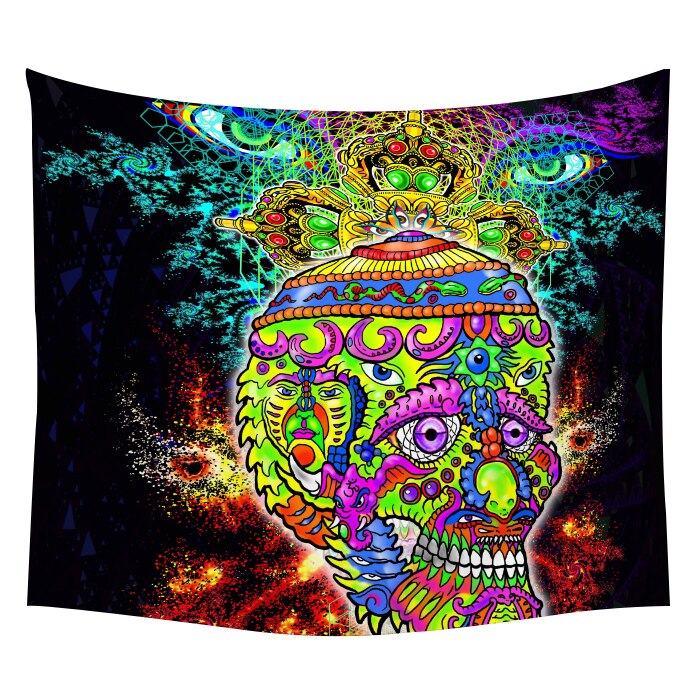 Yoga Buddha Wall Tapestry Sugar Skulls Tapestry Galaxy Customized Pillow