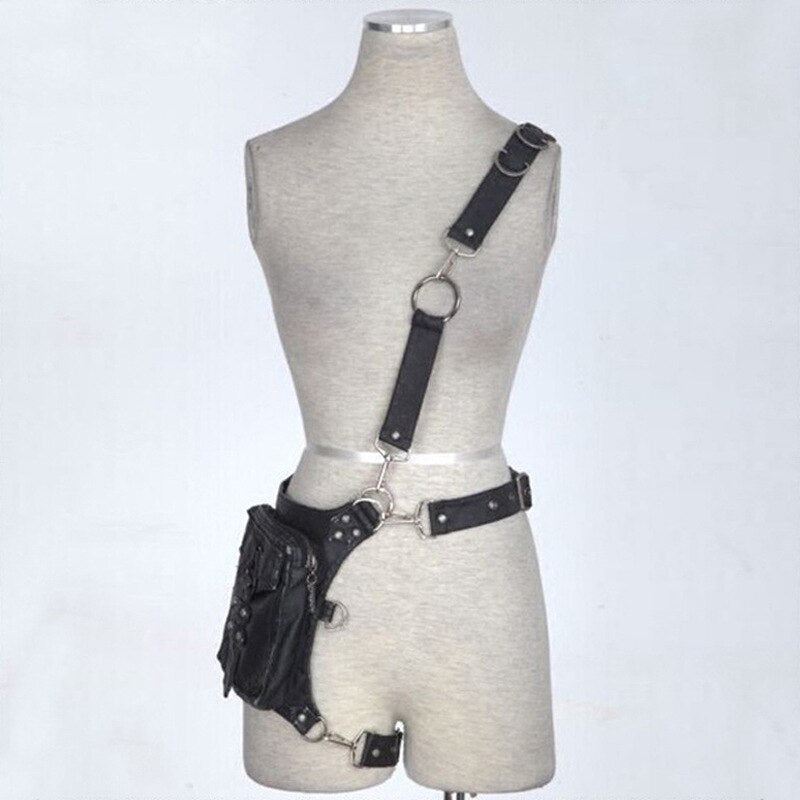 Lady Pockets Skulls Messenger Bag Punk Mujer Femme Women