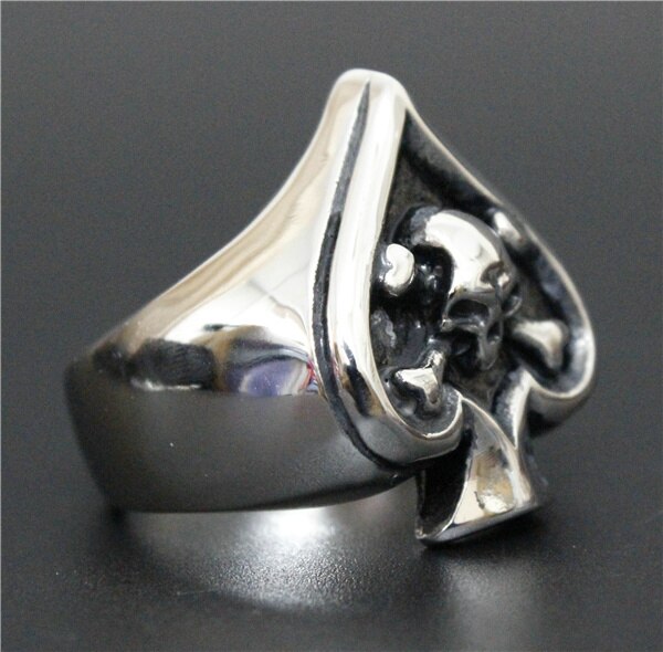 Real Cool Spade Ghost Skull Ring 316L