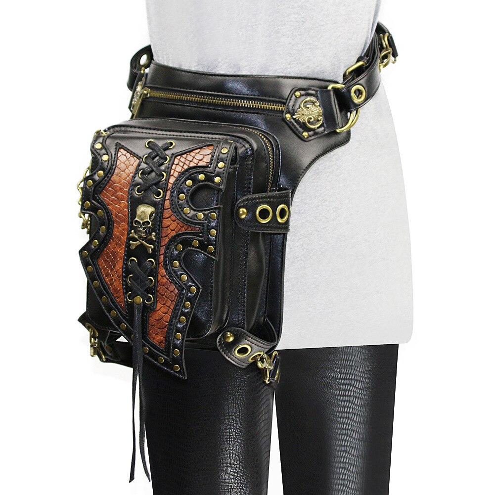 Lady Pockets Skulls Messenger Bag Punk Mujer Femme Women