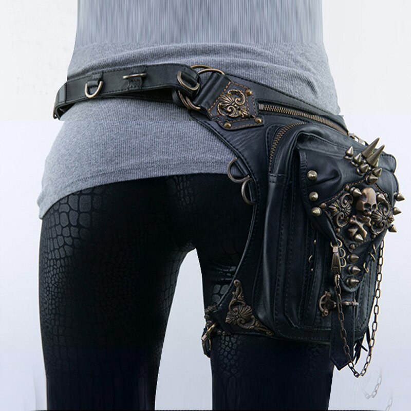 Lady Pockets Skulls Messenger Bag Punk Mujer Femme Women