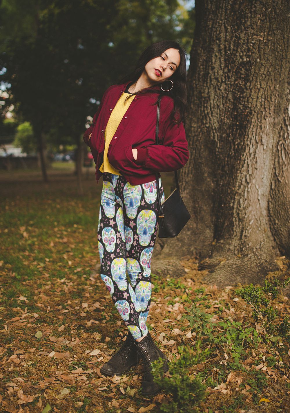 Women Girls Candy Skull Printed Leggings