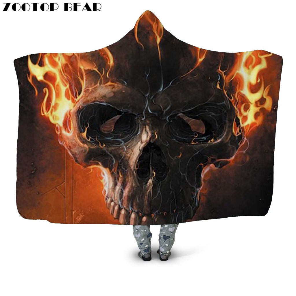 Color Butterfly Hooded Blanket Anime Bedding Brand Casual Fashion Skull