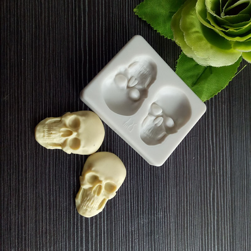 3D Skeleton Head Skull Silicone DIY Chocolate Candy Molds Party Cake Decoration Mold Pastry Baking Decoration Tools