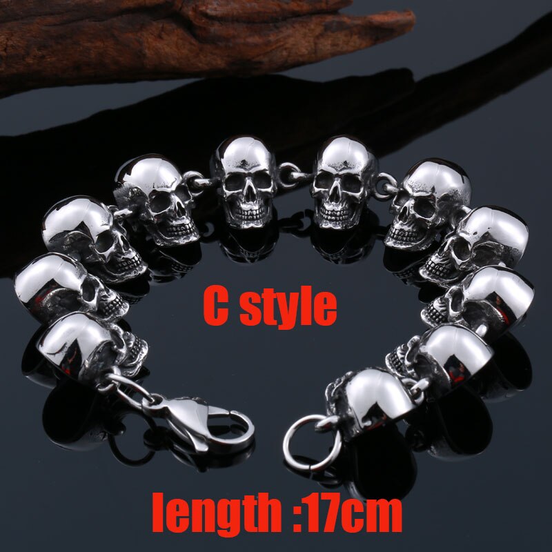 Stainless Steel bracelet punk skull Bracelet For Vintage Cool Dragon Style