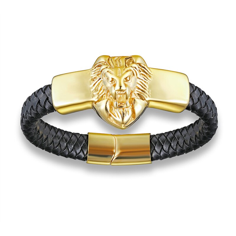 New PunkStyle Geunine Leather Buddha Charm bracelet