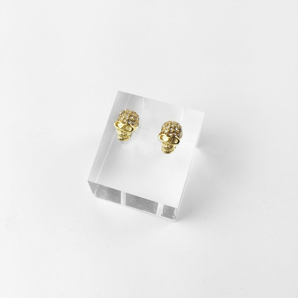 Skull Pave Stud Earrings, 2019 New Cubic Zirconia Fashion