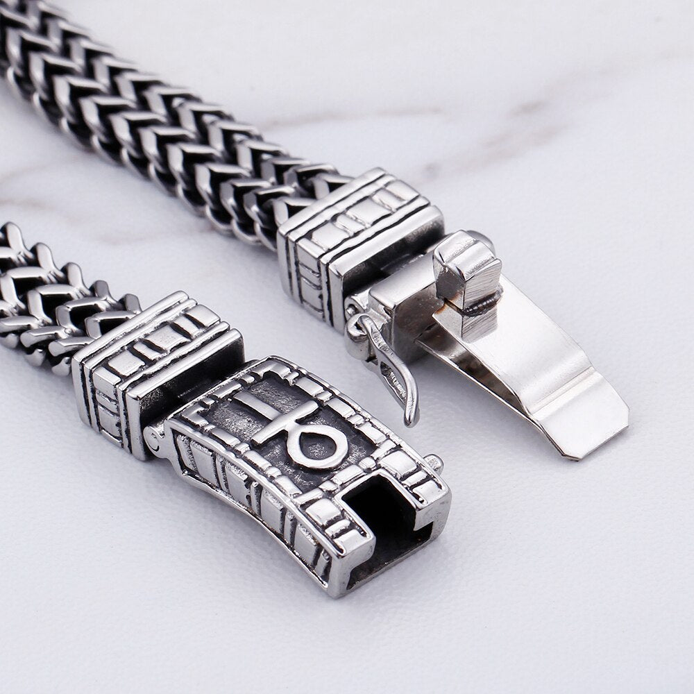 Rock Mens Bracelets Bangles Heavy Stainless Steel Charm Bracelet