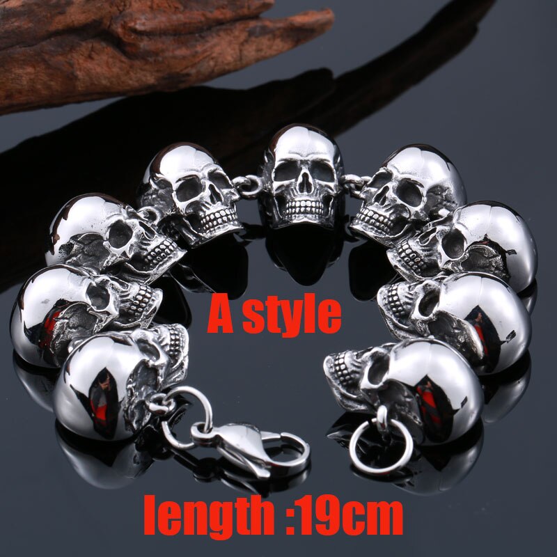 Stainless Steel bracelet punk skull Bracelet For Vintage Cool Dragon Style