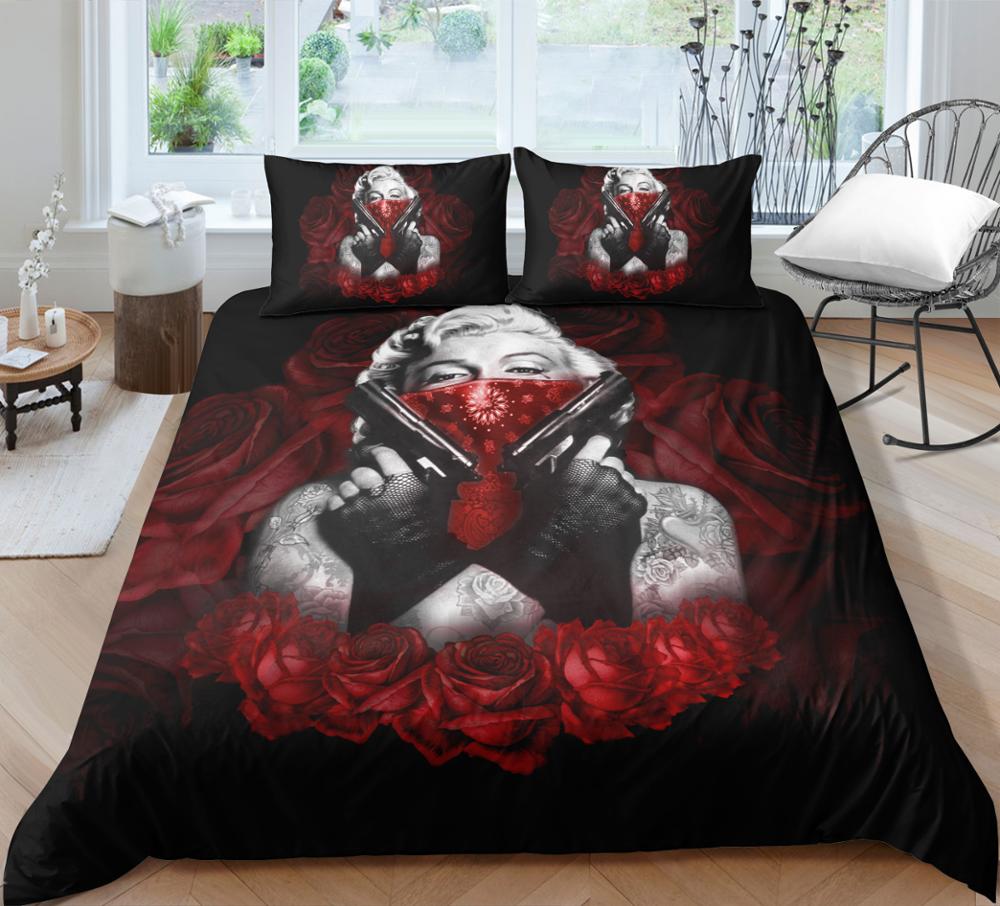 3D  Digital Printing Scream Skull Bedding Set  Skull Duvet Cover