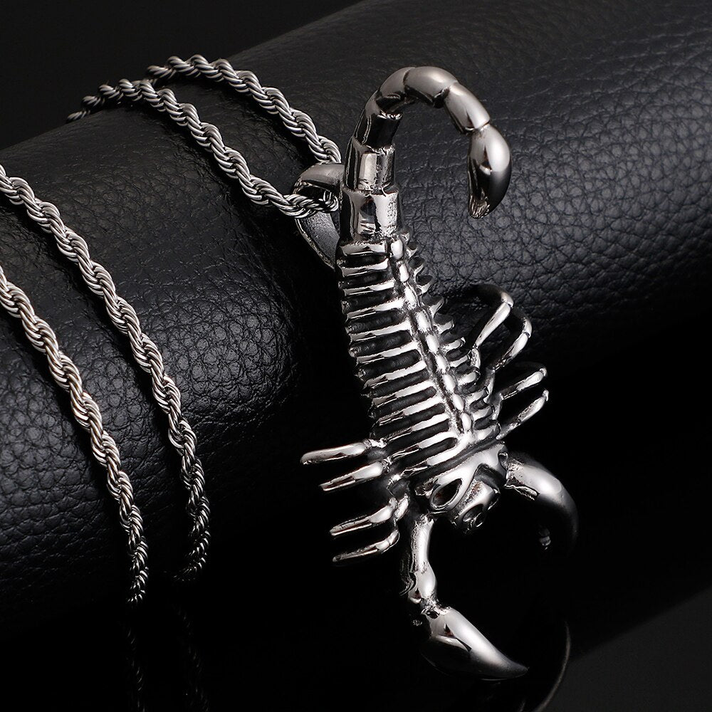 Hiphop Stainless Steel Scorpion Pendants Necklaces