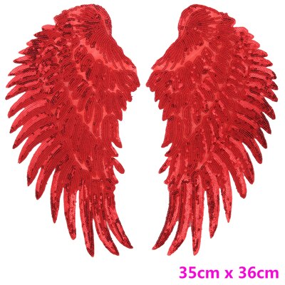 1PCS Hot Big Patches Shine Sequin 3D Sticker Stickers Wings Rose Embroidery Motif Applique Garment Kids Women