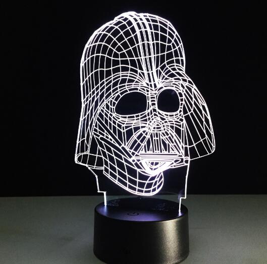 3D LED Color Night Light Changing Lamp Halloween Skull Light Acrylic 3D