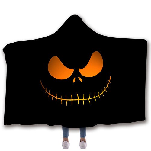 The Nightmare Before Christmas Jack Skull Printed Hooded Wearable Blanket