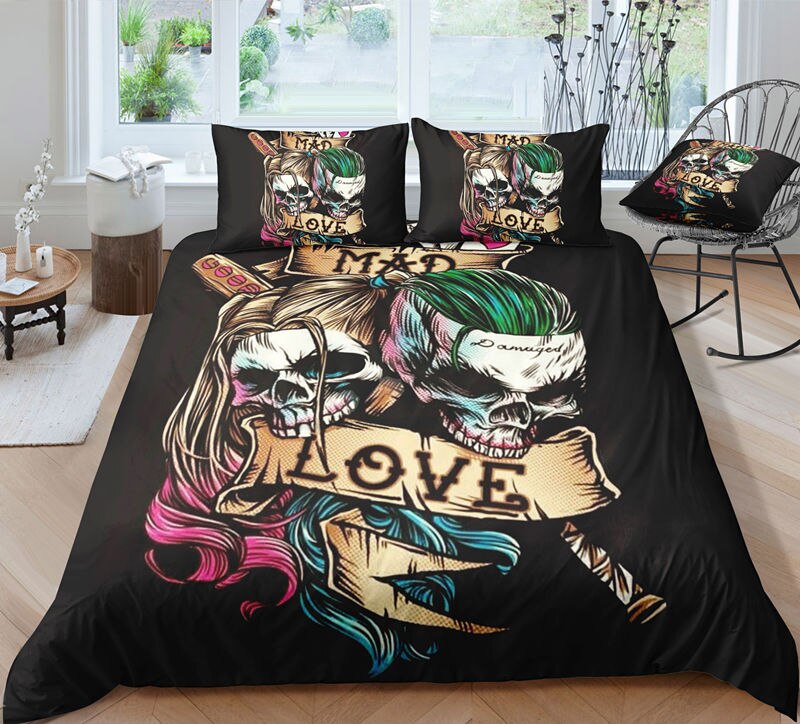 3D  Digital Printing Scream Skull Bedding Set  Skull Duvet Cover