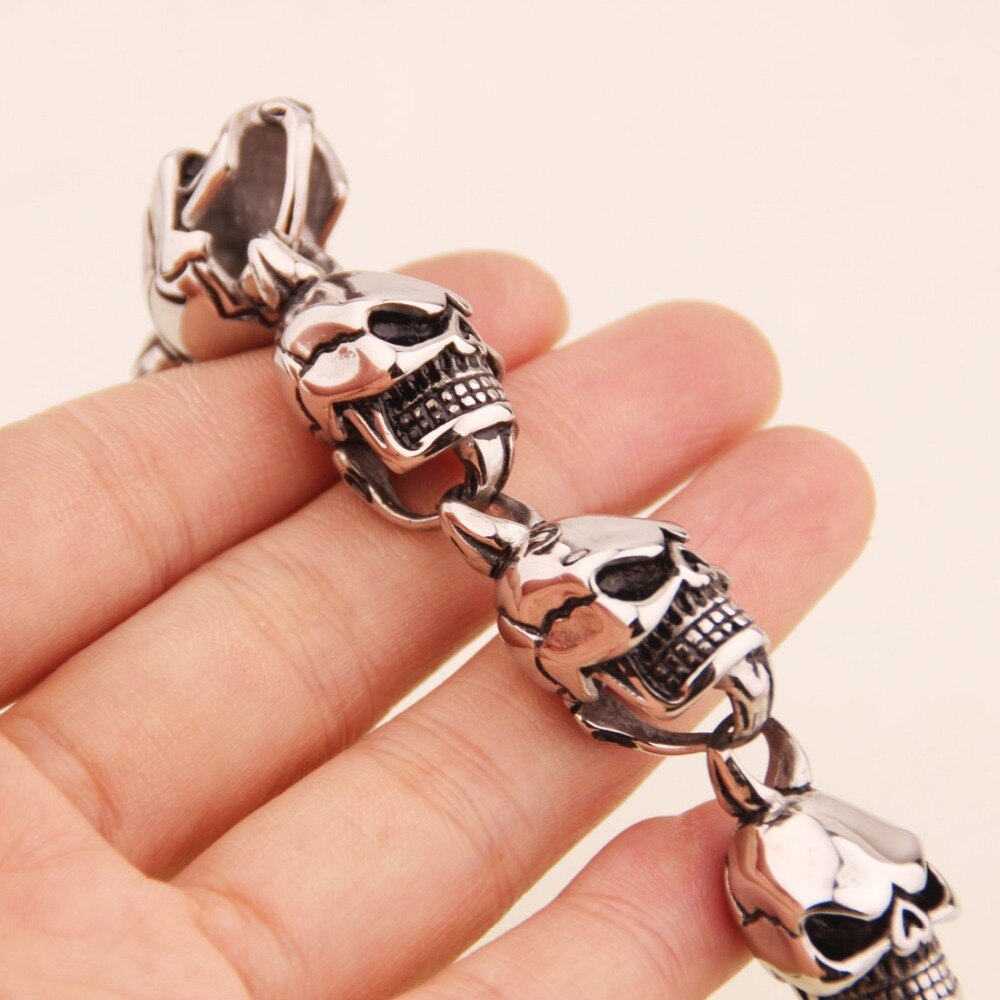 15mm Hip-hop Stainless Steel Silver Color And Black