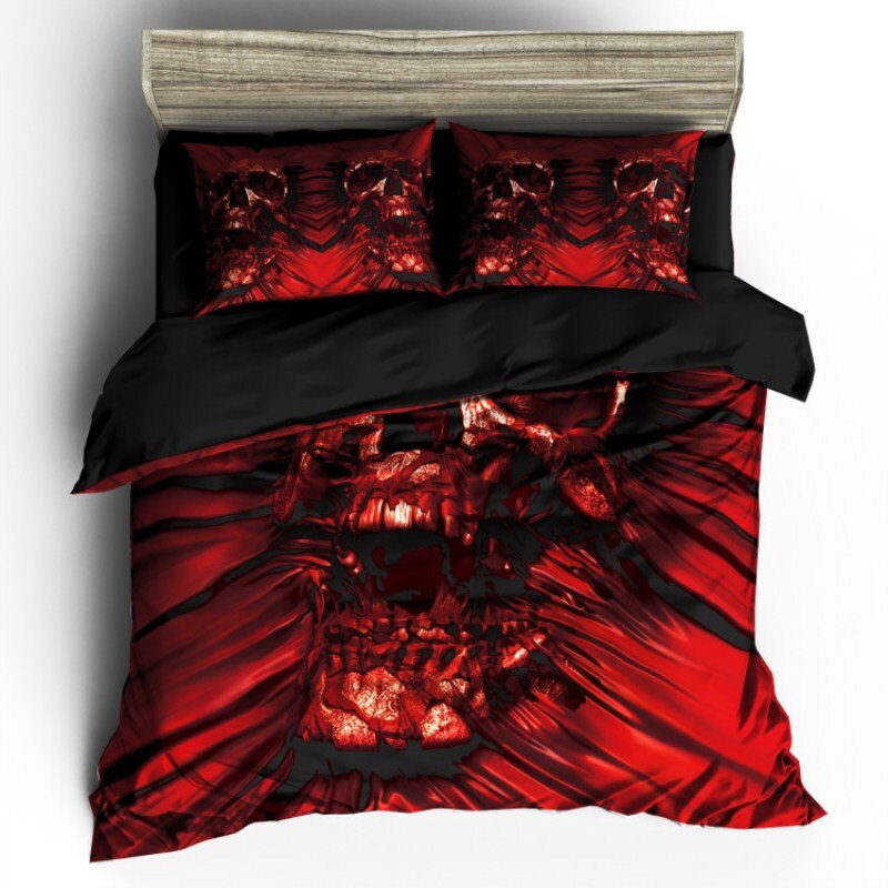 3d sugar skull Bedding Set King size Bohemian skull Print Duvet Cover