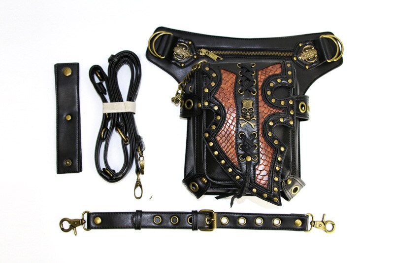 Lady Pockets Skulls Messenger Bag Punk Mujer Femme Women
