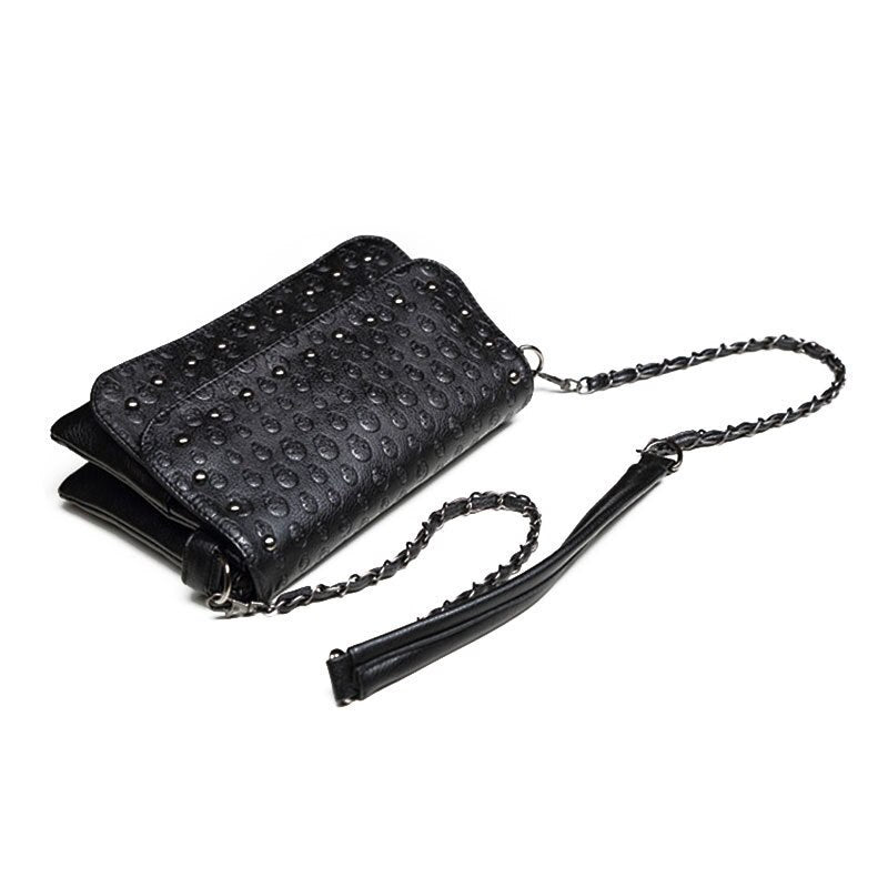 England Style Skull Women Crossbody Bag Leather Small Skull