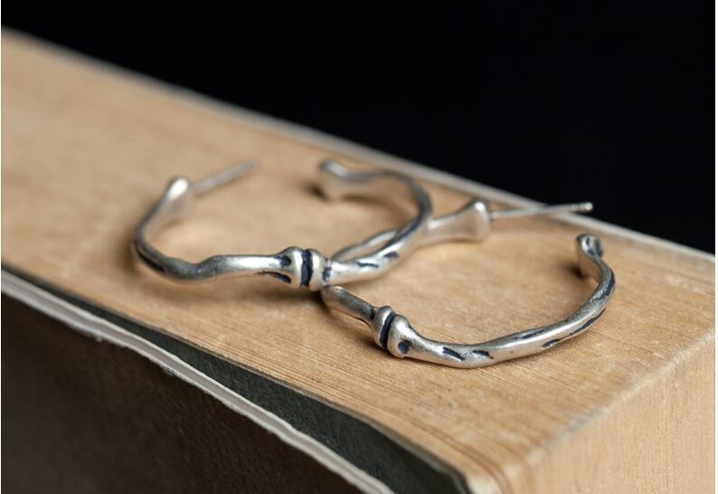 Personality 100% Pure 925 Sterling Silver Circle Round Hoop Earrings