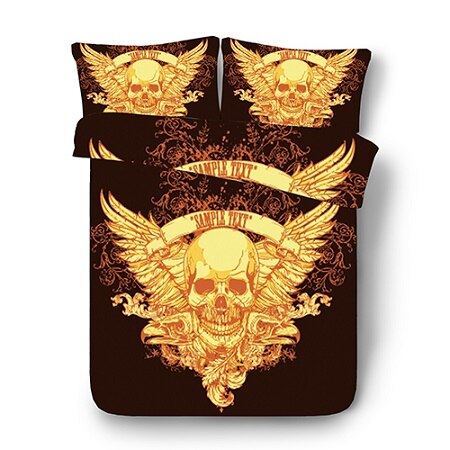 3D Print Sugar skull Bedding Sets Duvet Cover Bed Set Bohemian Print Black