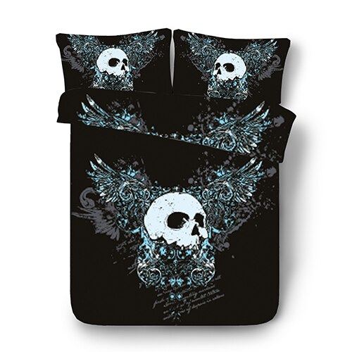 3D Print Sugar skull Bedding Sets Duvet Cover Bed Set Bohemian Print Black