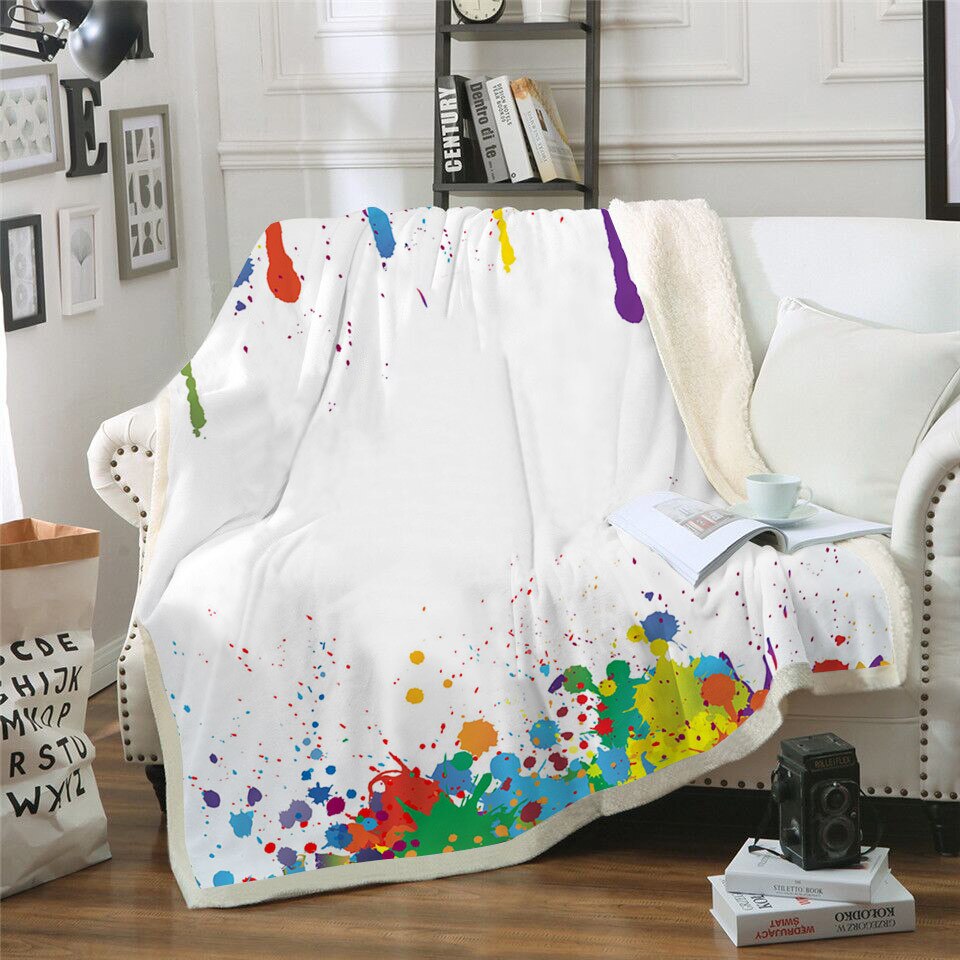 3D Punisher Skull Printed Velvet Plush Throw Blanket Bedspread