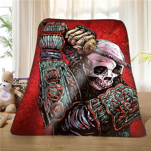Custom Cool Pirate And Skull (1) Blanket Soft Fleece DIY Your Picture Decoration