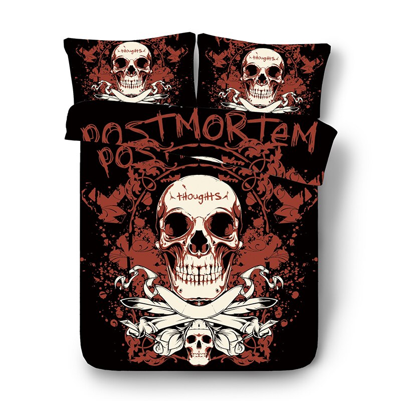 3D Print Sugar skull Bedding Sets Duvet Cover Bed Set Bohemian Print Black