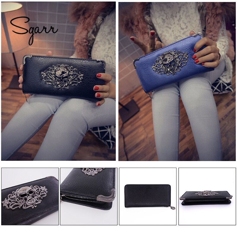 Women Wallets Fashion Designer PU Leather Punk Wallets