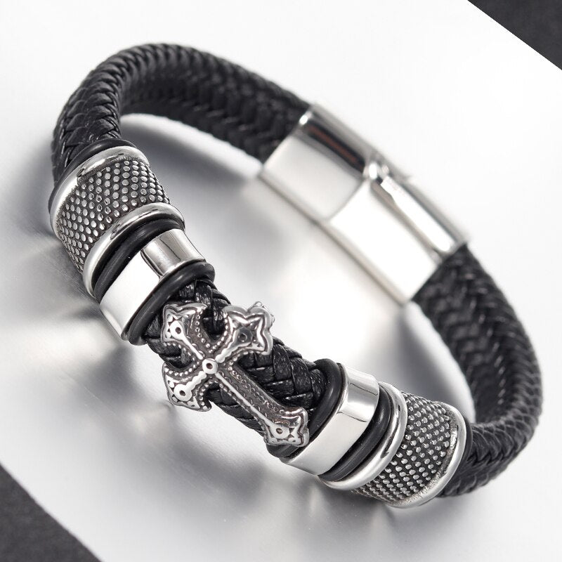 Classical Multi-layer Handmade Leather Chain Weaved Man Bracelets