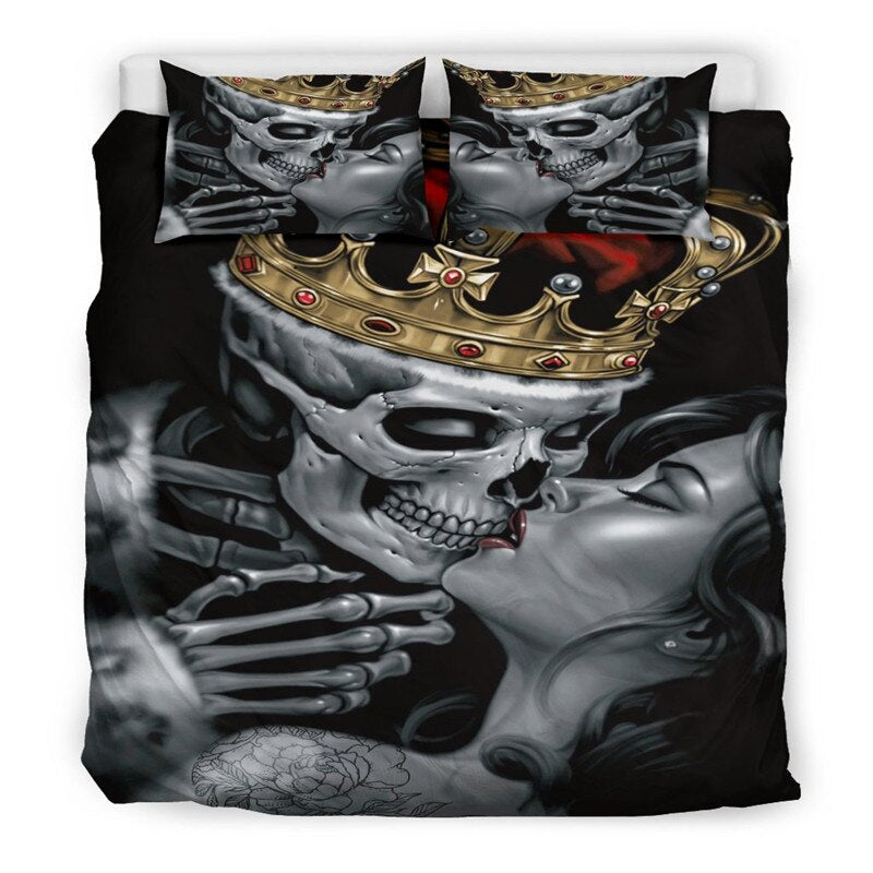 rose sugar Skull Bedding Sets king size 3D Printed Husband