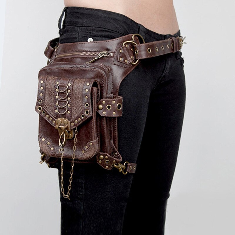 Lady Pockets Skulls Messenger Bag Punk Mujer Femme Women