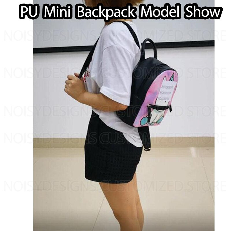 Women PU Leather Mini Balck Backpacks 3D Skull