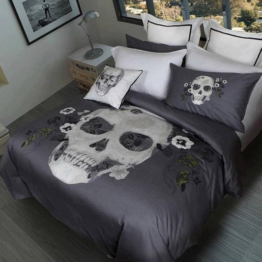 3D printed skull duvet set  King size sugar skull Bedding Set Duvet Cover