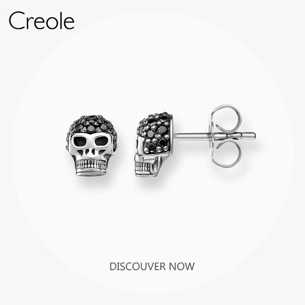 Ear Stud Earrings Skull Blackened 2019 Accessories Fashion Jewelry