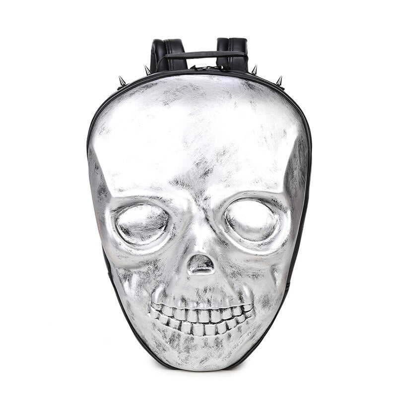Men Skull shape Backpacks Men Thicken Leather Backpack