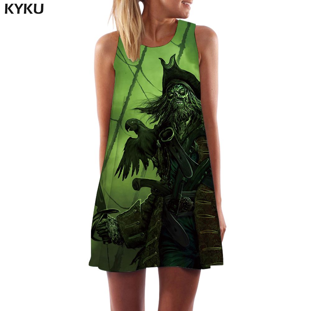 Skull Dress Women Skeleton Boho Gray 3d Print Ink