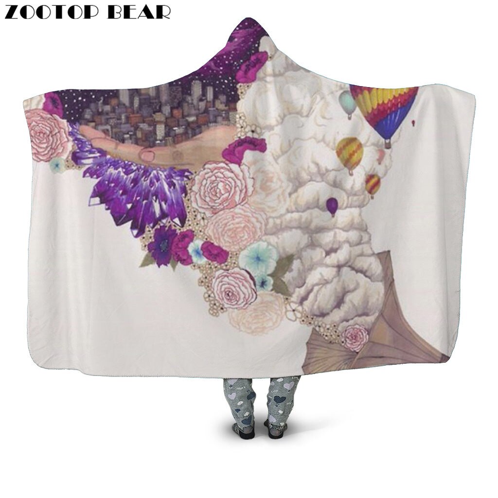 Color Butterfly Hooded Blanket Anime Bedding Brand Casual Fashion Skull