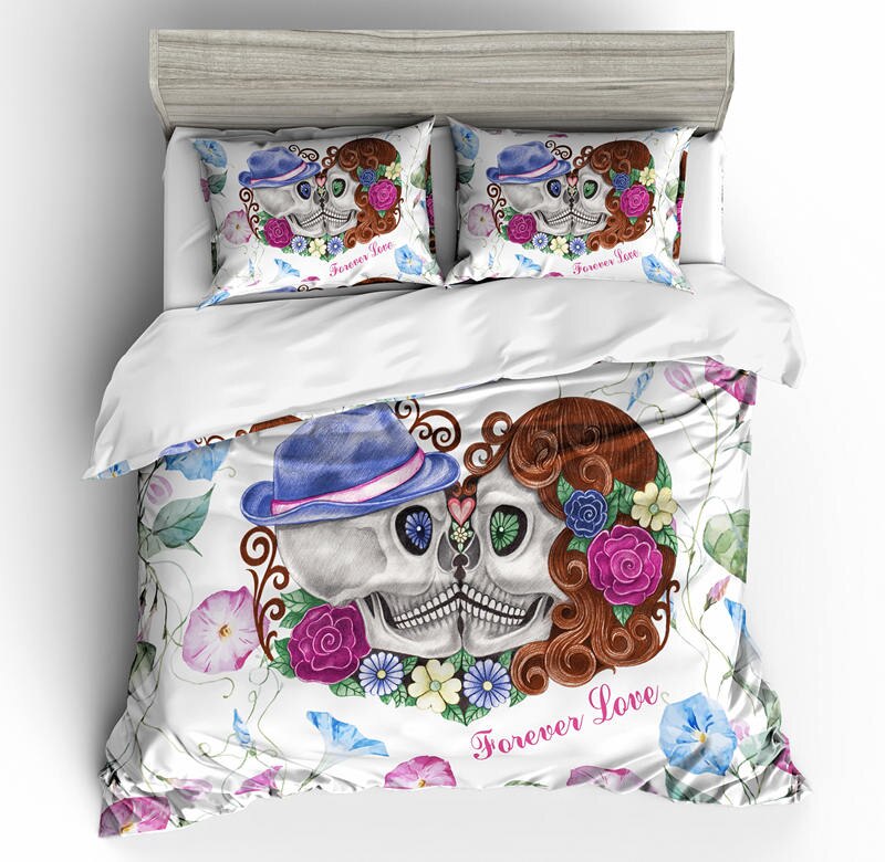 3D  Digital Printing Scream Skull Bedding Set  Skull Duvet Cover