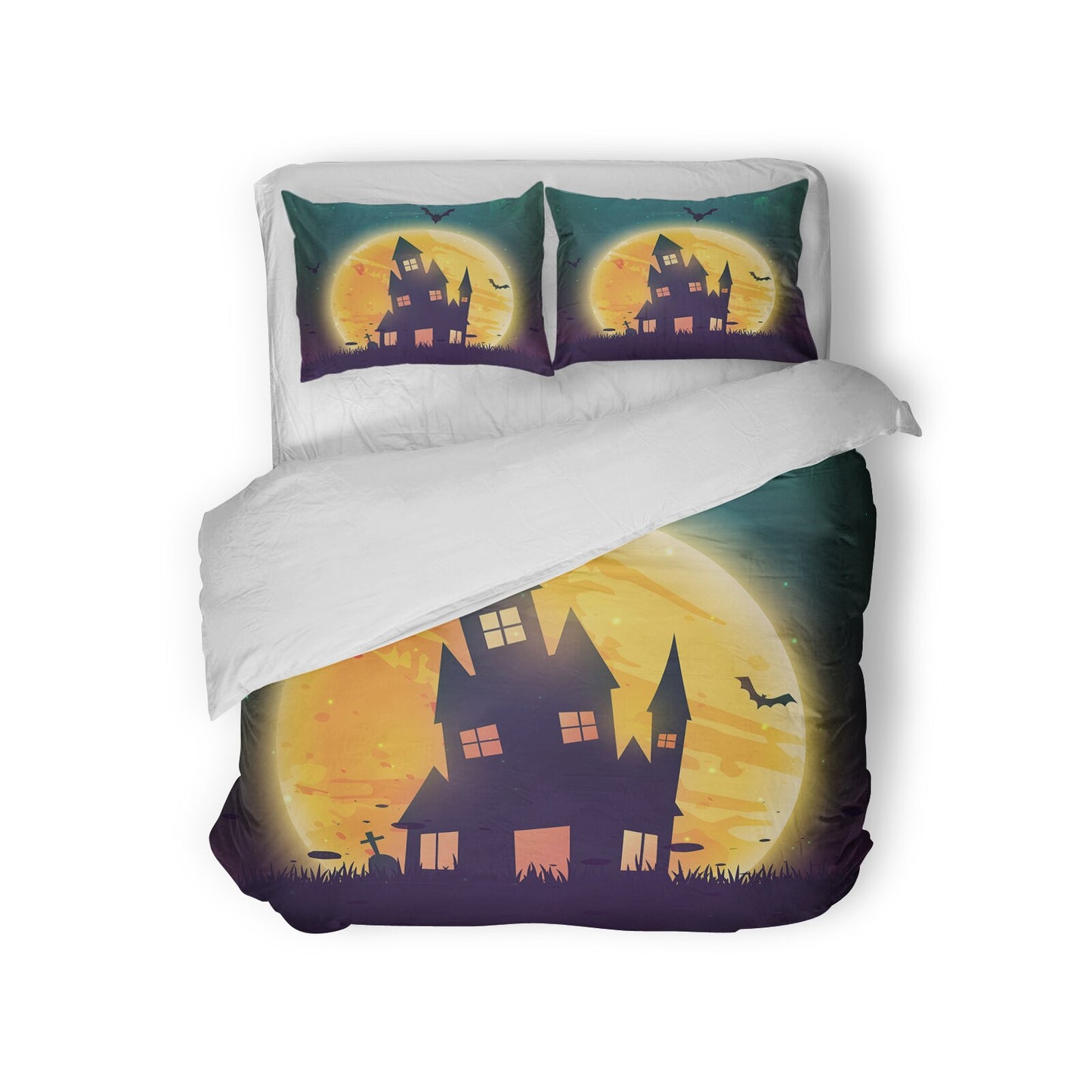 3D Skull Bedding Sets Colorful Flower with Skull Duvet Cover Set